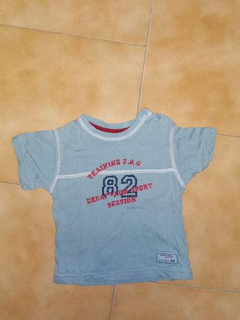 Tee shirt mc bleu numéro 12mois