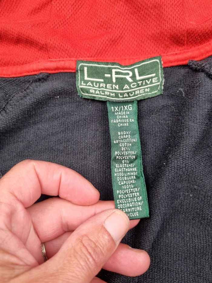 Gilet à capuche zippé Ralph Lauren noir – Taille 1X/48 Femmes - photo numéro 6