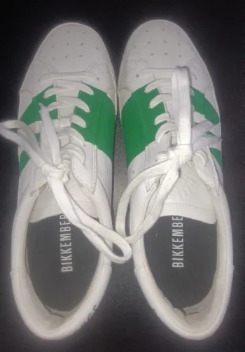 Sneakers cuir blanc/vert Bikkembergs
