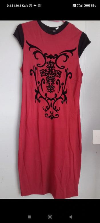 Robe longue rouge rainbow