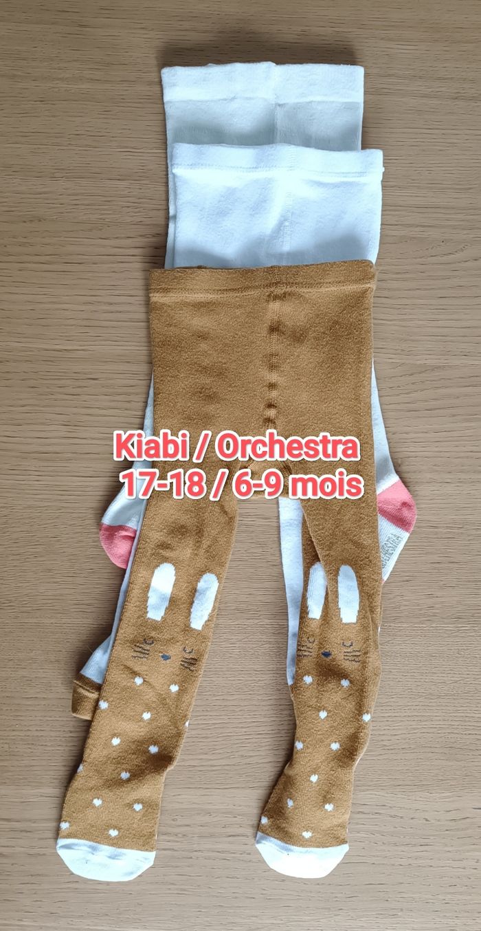 LOT : 3 paires de collants Kiabi / Orchestra 6-9 mois taille 17-18 fille