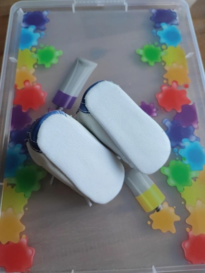 Baskets bébé blanches et bleues - photo numéro 4