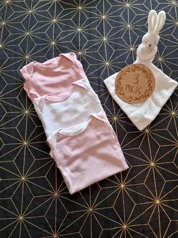 Lot 3 bodies ML Petit Bateau 3mois