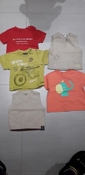 Lot de 5 tee-shirts manches courtes 12 mois