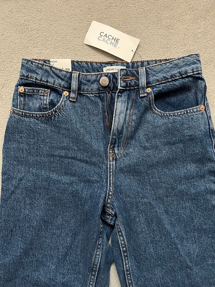 Jean mom taille haute Cache Cache, taille 36, neuf - photo numéro 4