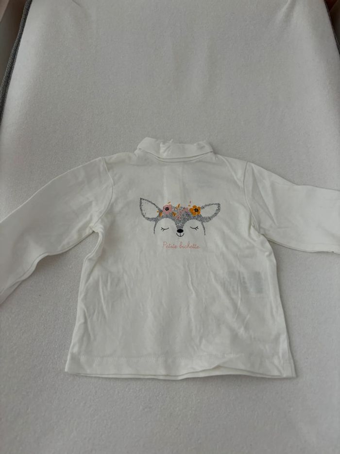 Teeshirt col roulé bébé fille 6mois