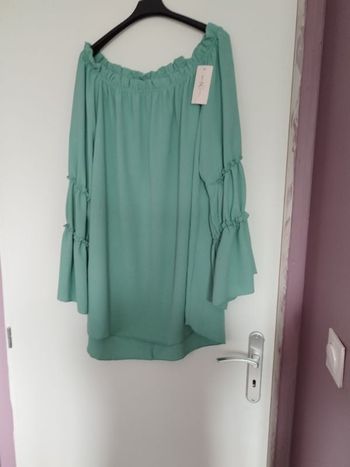 Blouse manches longues verte grande taille