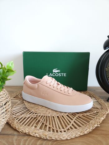 Baskets en cuir Rose pâle Lacoste Pointure 39