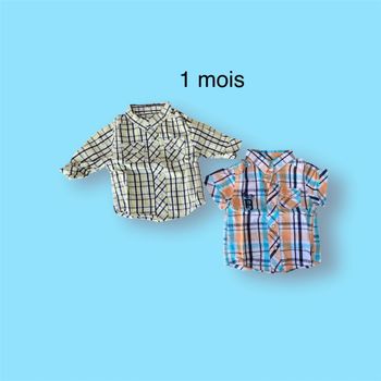 Kiabi Lot de 2 chemises bébé garçon Taille 1 mois