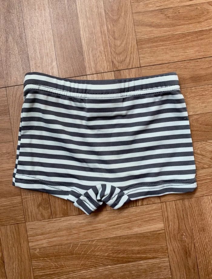 Maillot boxer de piscine à rayures gris et blanc taille 12 mois Du Pareil au Même (NEUF) - photo numéro 3