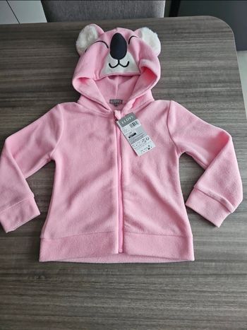 Veste polaire à capuche koala neuve fille 6 ans eldys