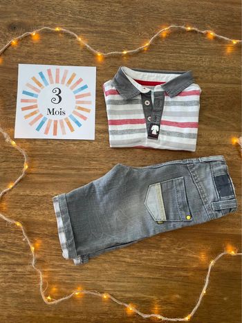 Ensemble garçon 3 mois : tee-shirt et pantalon