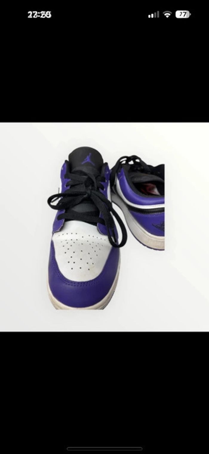 🟣 Air Jordan 1 Low Court Purple - Taille 40 (7Y) - Excellent état - photo numéro 7