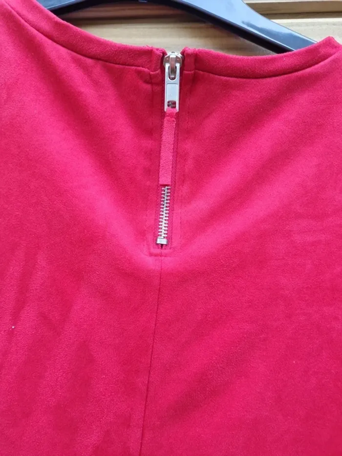 Robe Zara en suédine rouge taille S - photo numéro 3