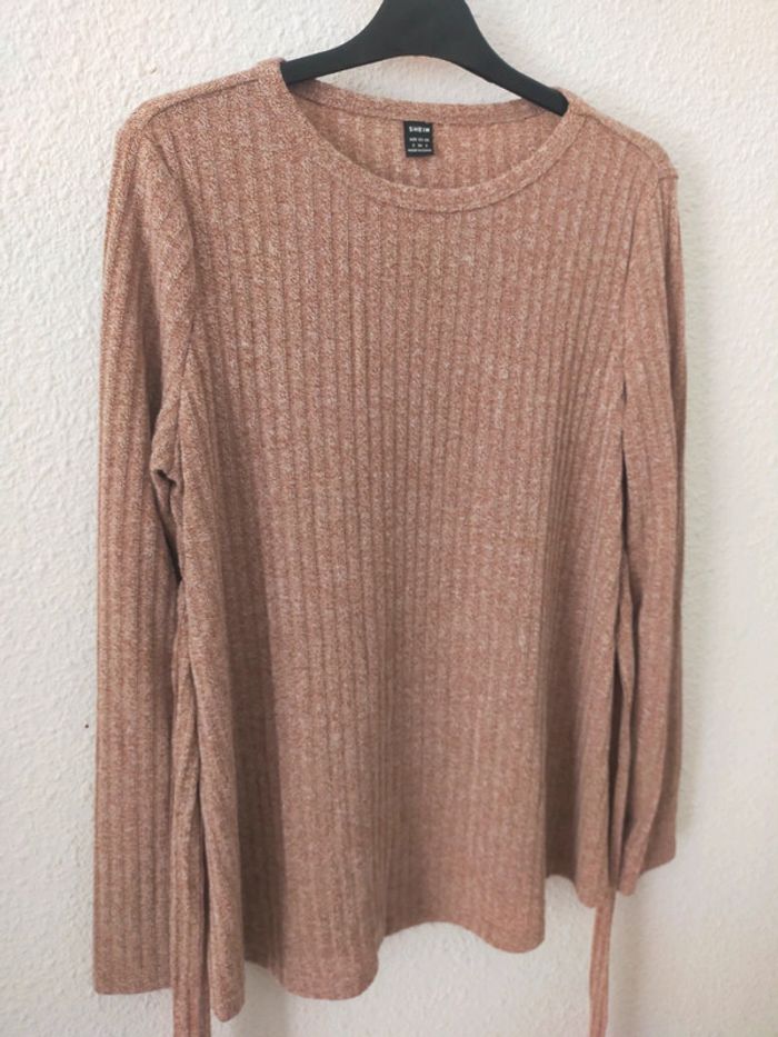 Pull beige chiné taille 38-40 comme neuf - photo numéro 2