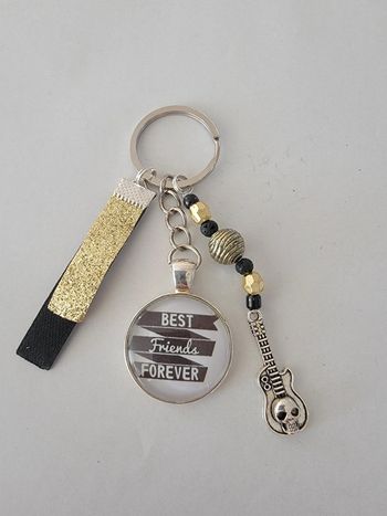 Cadeau ami, porte clé message bijoux de sac " Best friends forever"