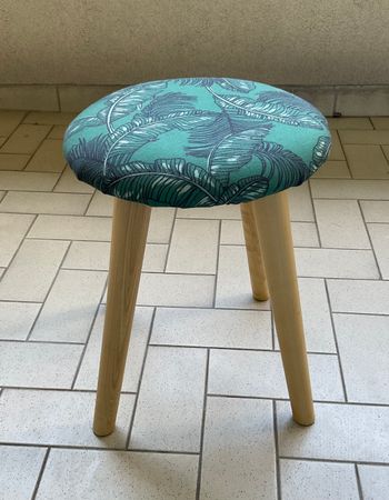 Tabouret tissu imprimé léger
