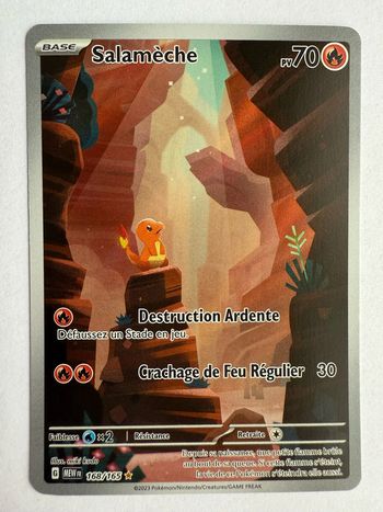 Carte Pokémon Salamèche 168/165 - AR EV3.5 Ecarlate et Violet FR 151 - FR Neuve