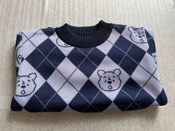 Pull col rond, doux avec motif 