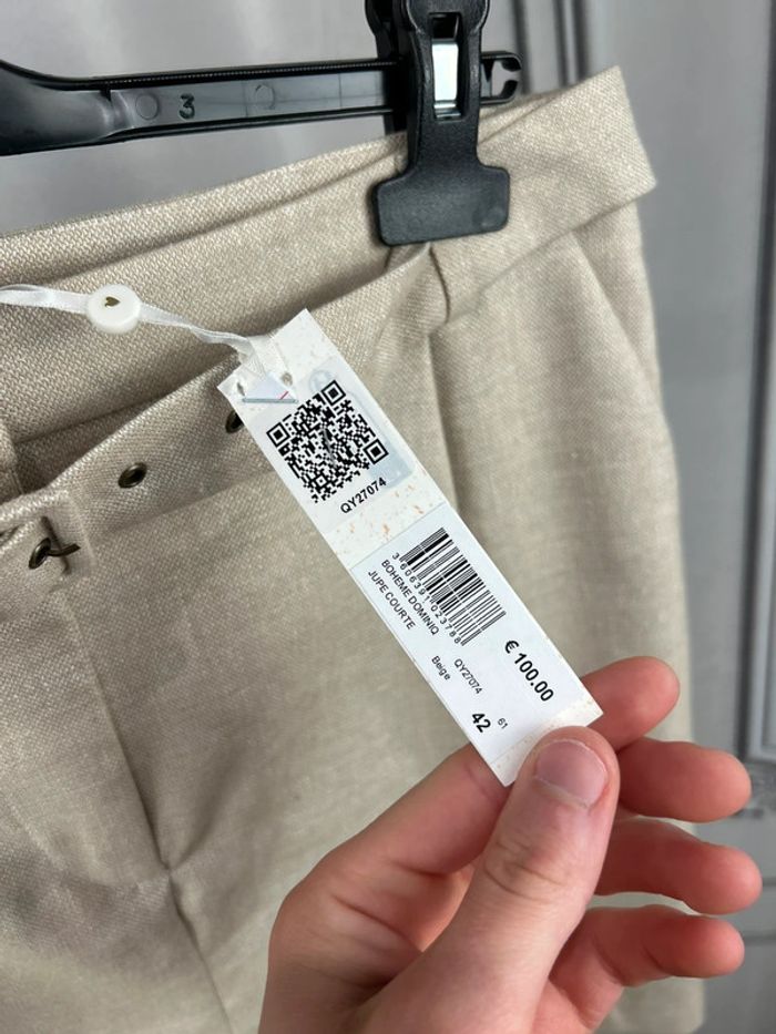 Jupe beige doré I code courte 42 neuve - photo numéro 3