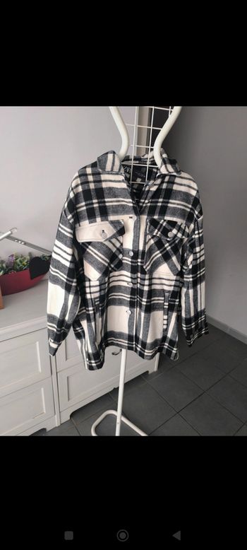 Veste a carreaux Zara noir et blanc