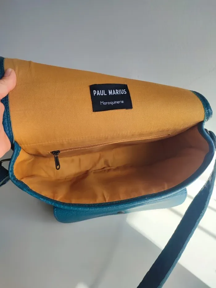 Sac en cuir Le Vagabond💙💚 Paul Marius - photo numéro 6