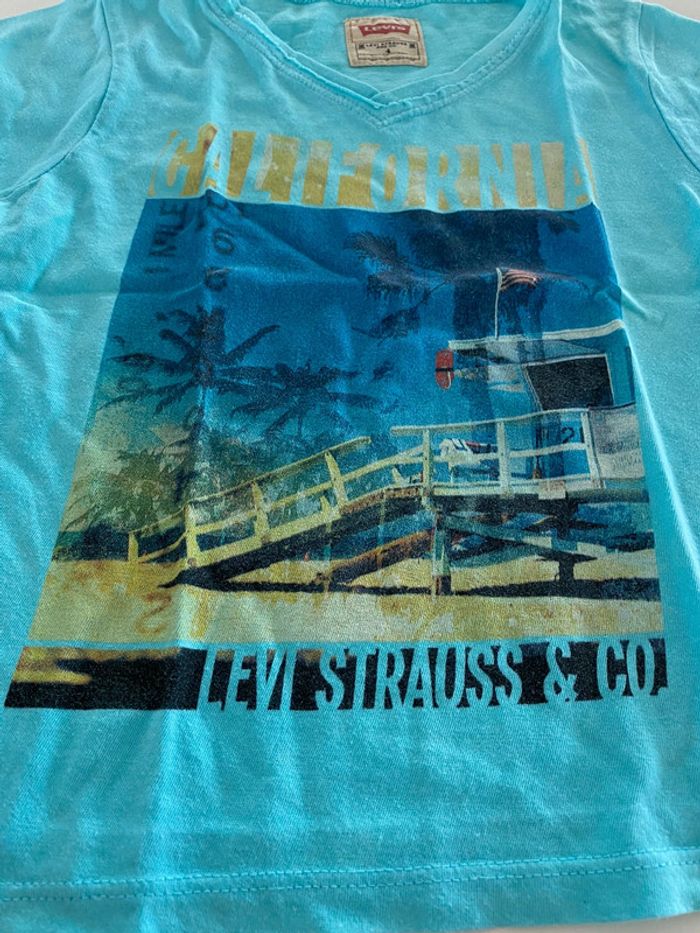 Tee shirt bleu palmier Levi’s 4 ans - photo numéro 3