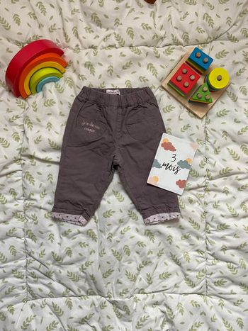 pantalon en toile gris 3 mois kimbaloo