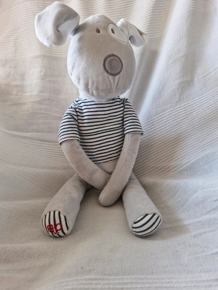 Peluche  obaibi chien pull rayé  cocard - photo numéro 4