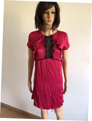 Robe rose et noire neuve à manches courtes Morgan taille 38 (valeur 65€)