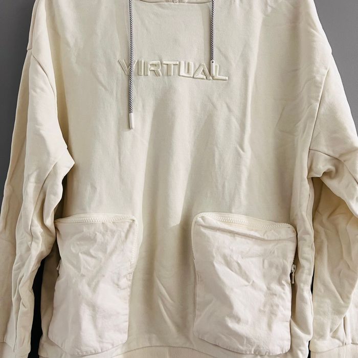 Sweat à capuche beige Selected Taille S - photo numéro 2