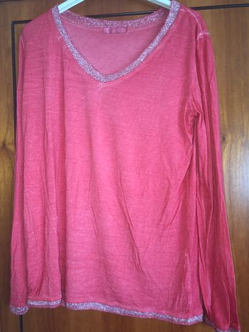 T-shirt col v manches longues Made in Italy