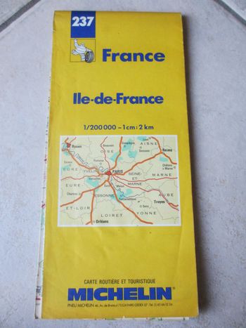Carte routière et touristique Michelin n° 237 Ile-de-France 1:200000