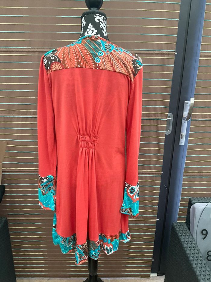 Robe orange/turquoise neuve T44 (n°28) - photo numéro 2