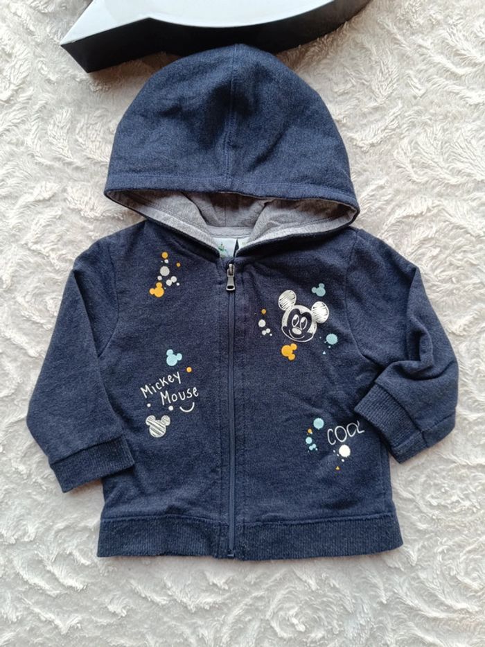 Gilet zippé avec capuche veste Garçon 9 mois Mickey Disney Baby - photo numéro 2