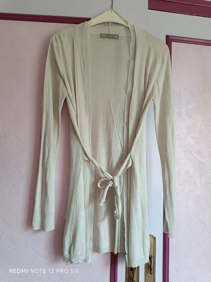 Gilet écru long Zara T.M (38)