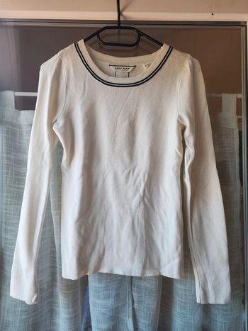 Pull Naf Naf blanc avec nœuds T.34/XS