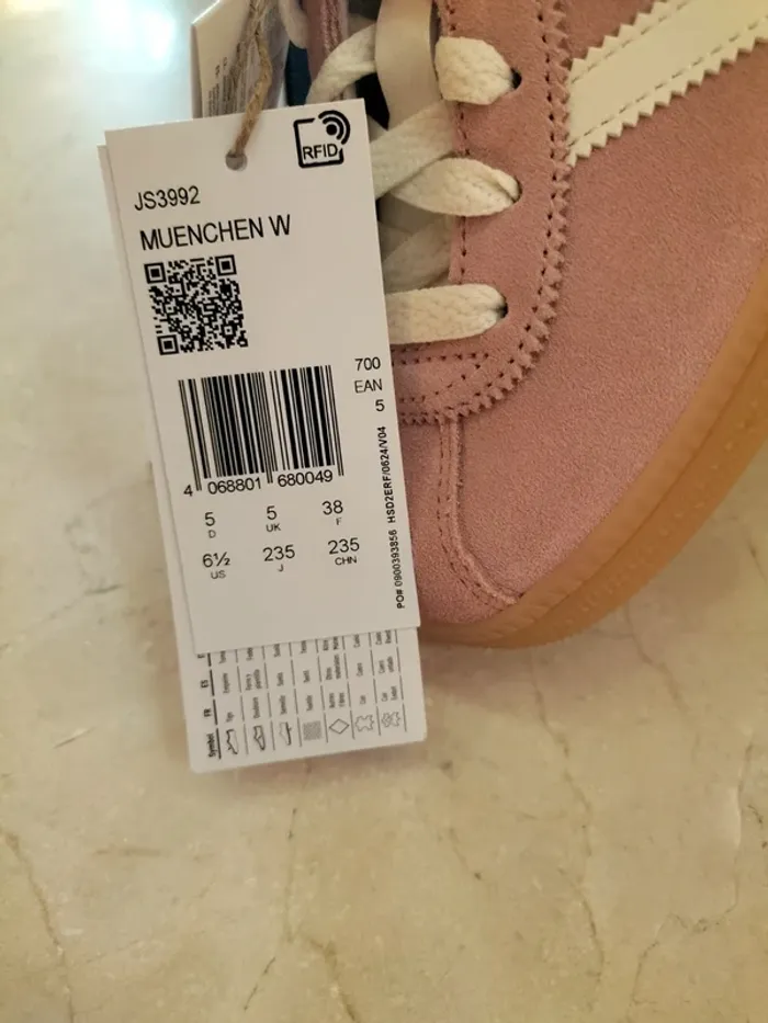 Baskets Adidas München vieux rose - photo numéro 2