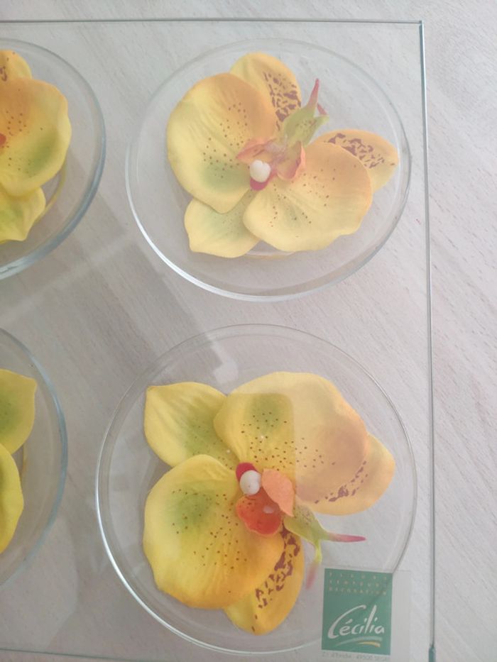 Dessous de plat en verre Orchidée jaune Cécilia - photo numéro 2