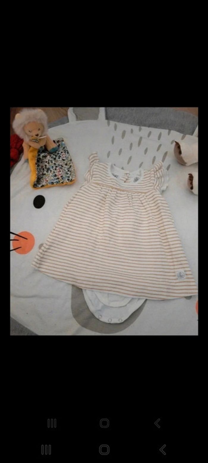 Jolie Robe body marinière + gilet 6 mois - photo numéro 3