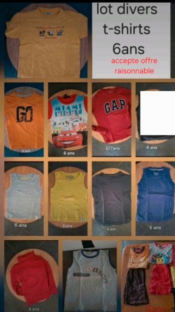 Lot de t-shirts garcon 6ans
