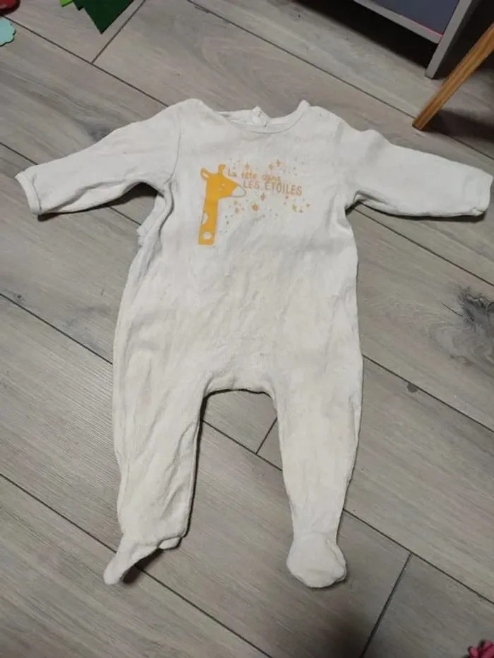 Lot 2 pyjamas mots d'enfants 9 mois étoile mixte - photo numéro 6