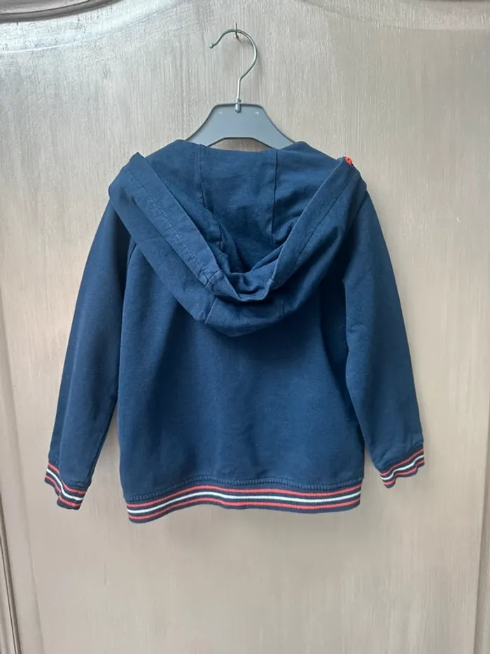Veste Sweat sergent major 3 ans bleu marine et orange basket - photo numéro 6