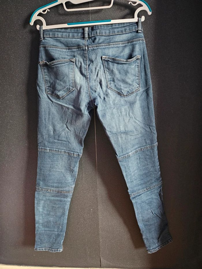 Jean bleu style moto - photo numéro 4