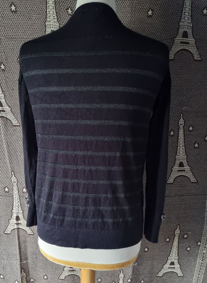 Gilet noir à rayures pailleté taille M - photo numéro 6
