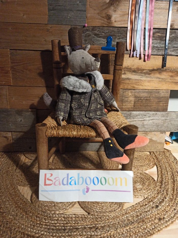 Peluche loup gentleman Moulin roty tbe