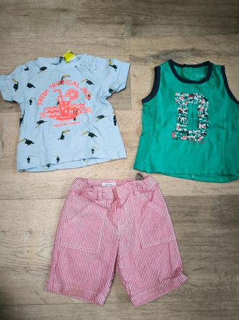Ensemble 2 tee shirts et un shirt 12 mois