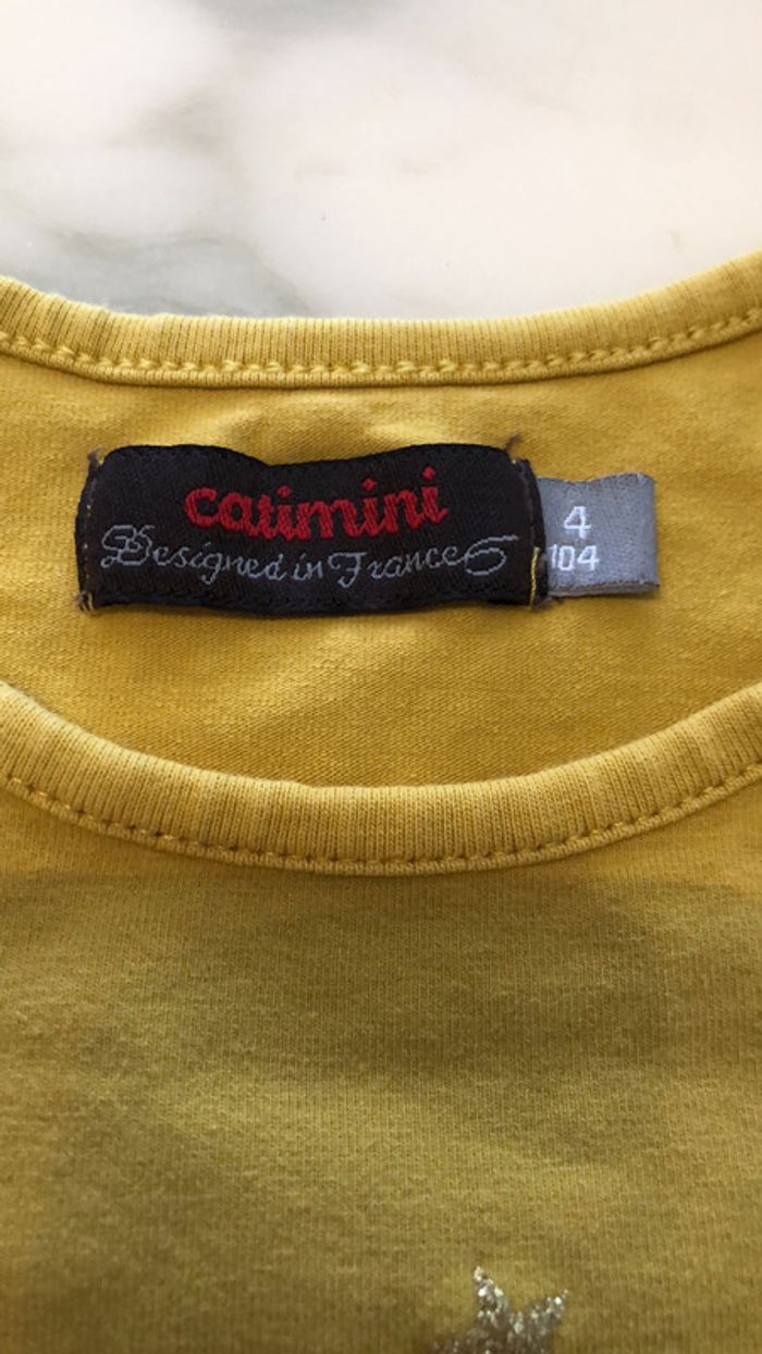 Tee-shirts catimini jaune 4 ans - photo numéro 3