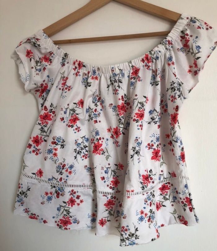 Top fleuri épaules dénudées taille S/36 Jennyfer - photo numéro 8