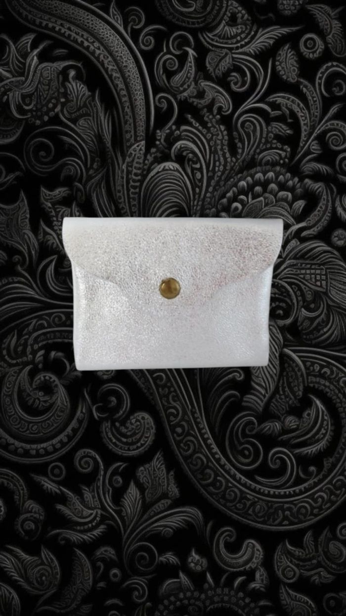 Porte cartes cuir irisé bleu nuit - photo numéro 6